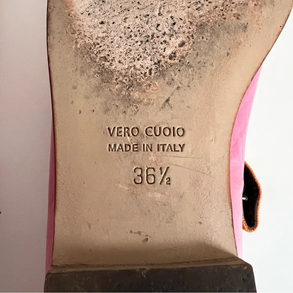 Rare Miu Miu  Vintage Flat Shoes SS1999 Y2K Pink with Snake Accents - EU 36.5 - Picture 9 of 14